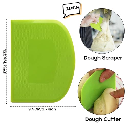 Flexible Dough Scraper - 4.7x3.7 Inch Plastic Bowl Scraper with Sharp Edges