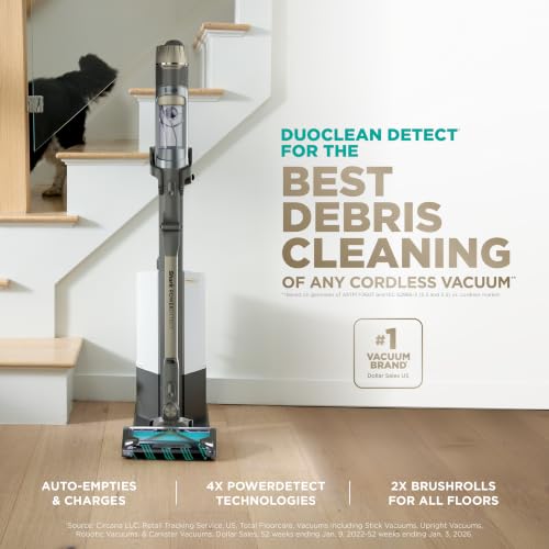 Shark PowerDetect Pet Plus Cordless Stick Vacuum - Gray & Gold | Auto-Empty & Smart Tech