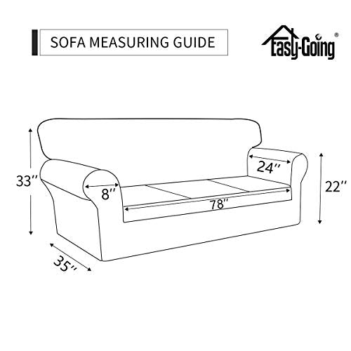 Easy-Going 2-Piece Oversized Couch Sofa Slipcover XL Red Washable Furniture Protector