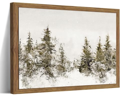 Zeredi Vintage Christmas Forest Canvas Wall Art 16x24 in - Framed Landscape