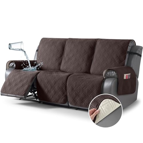 100% Waterproof 3-Seater Recliner Sofa Cover - Non-Slip Couch Slipcover
