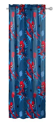 Kids Character Window Drapes 4-Piece Set with Tiebacks - 63 Inch, Blue