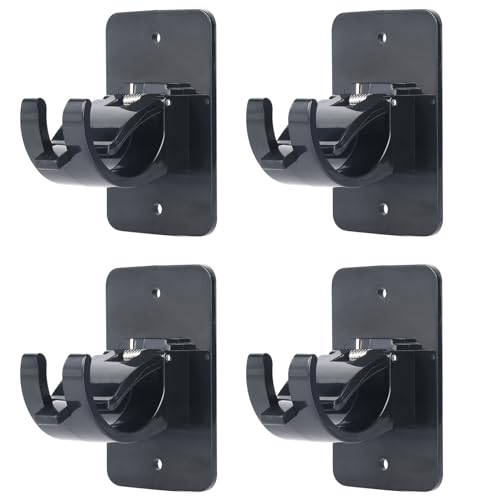 4Pcs Self-Adhesive Curtain Rod Holders, No-Drill Wall Brackets for Rods