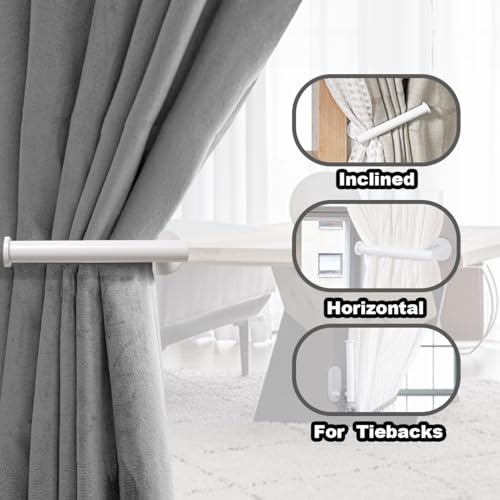 2 Pack Adhesive Curtain Holdbacks, No Drill Stainless Steel Tie Backs