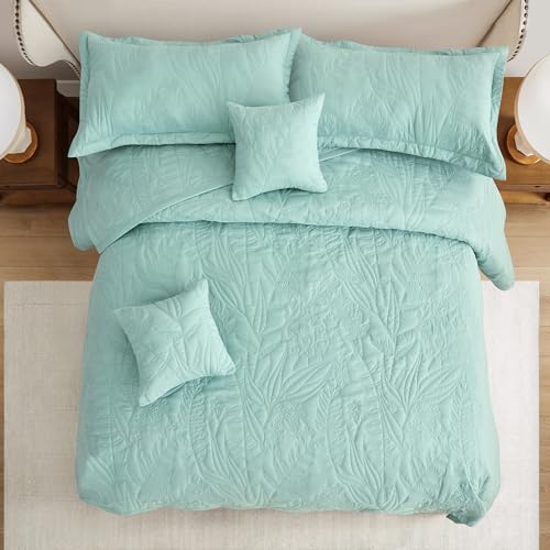HZ & HY Oversized Alaskan King 5-Piece Quilt Set - 138x122 Bedspread