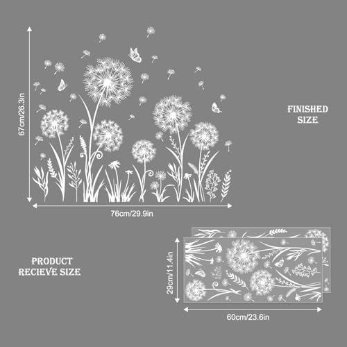 Double-Sided Dandelion Flower Window Clings - Spring Decor