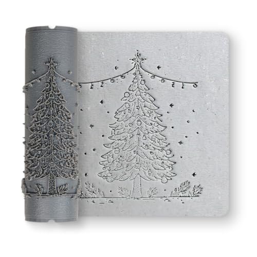 HAVITA 2 Inch Christmas Tree Clay Texture Roller for Polymer Clay Crafting
