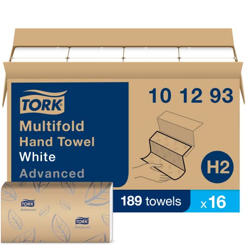 Soft 2-Ply Multifold Paper Hand Towels, White - 16 Packs x 189 Towels