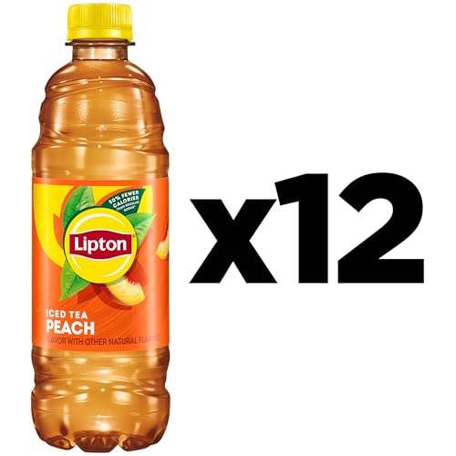 Peach Flavored Black Iced Tea Drink, 16.9 Fl Oz Bottles (12 Pack)