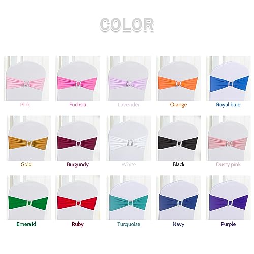 30 PCS Stretch Chair Sashes with Buckle Slider - Universal Elastic Ties for Events