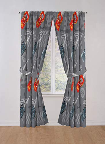 Race Car Pattern Window Curtains, 84-Inch Microfiber Drapes for Kids Room