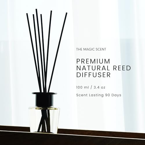 Mahogany & Teakwood Reed Diffuser Set - 3.4 Fl Oz Natural Home Fragrance