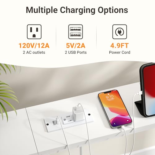 78.8-Inch Narrow Console Table with Charging Station and USB Ports
