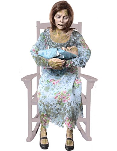 Life-Size Animated Halloween Prop - Rocking Moldy Mommy & Zombie Baby