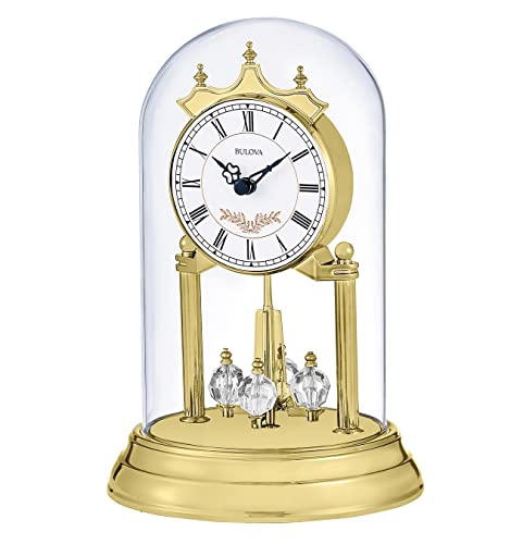 Anniversary Clock with Rotating Crystal Pendulum and Westminster Chime