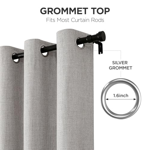 84-Inch Linen Blackout Curtains - Thermal Insulated, Noise Reducing Drapes