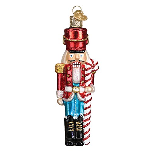 Peppermint Nutcracker Handblown Glass Christmas Tree Ornament