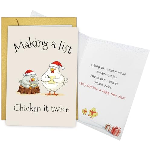 Nchigedy Cute Chicken Christmas Card - Variation #2, Funny Holiday Card for Family