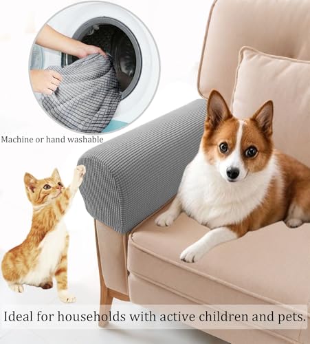 Stretch Armchair Covers Set of 2 - Soft Sofa Arm Protectors