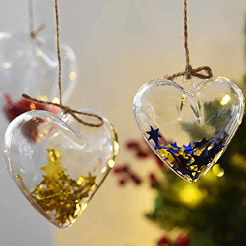 Barelove Heart Fillable Transparent Ornament Ball - 80mm DIY Holiday Decor
