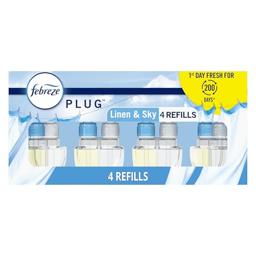 Scented Oil Plug-In Air Freshener Refills - Linen & Sky (4 Pack)