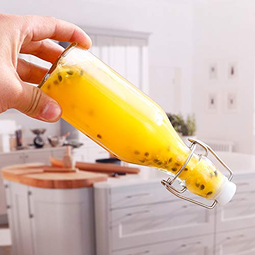 Swing Top Glass Bottles 8oz with Airtight Lids 16 Pack for Home Brewing