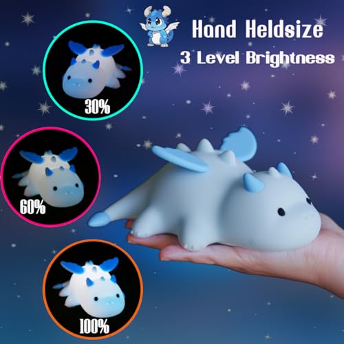 Dragon Night Light, Silicone Nursery Lamp with RGB Color Changing