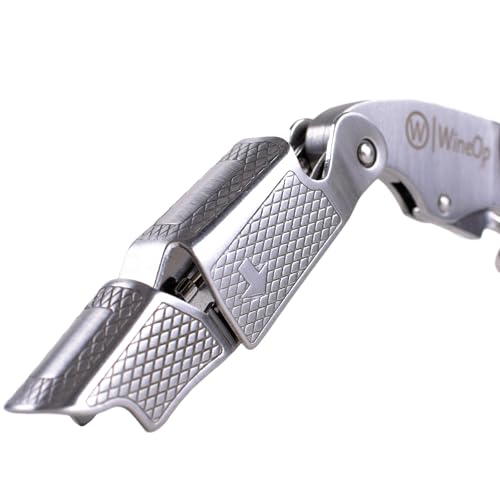 WineOp White Resin Double Hinged Waiter's Corkscrew Wine Opener - Professional Stainless Steel Bottle Key