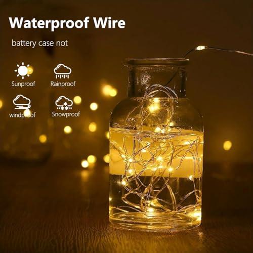 EXF 4 Pack Battery Operated Fairy Lights 16FT 50 LED Warm White String Lights