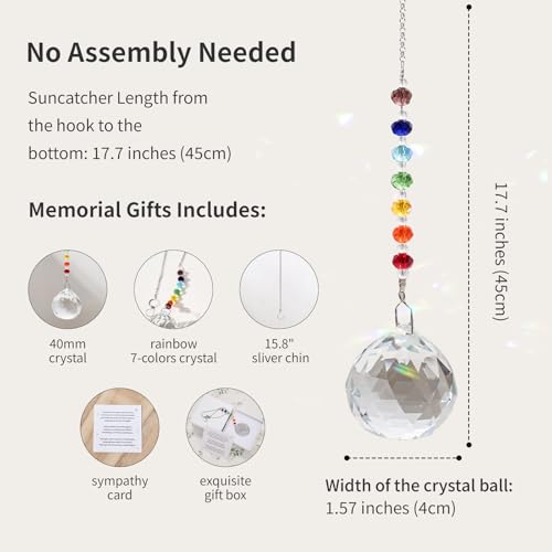 Crystal Suncatcher Memorial Keepsake Sympathy Gift for Loss of Loved One