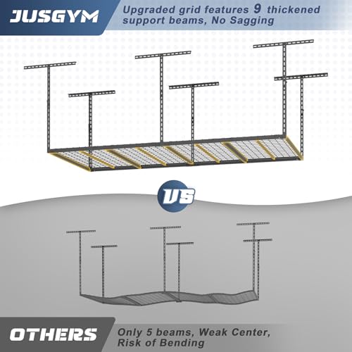 4x8ft Overhead Garage Storage Rack 750Lbs Ceiling Mount Shelf