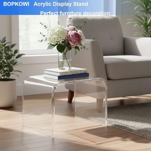 Clear Acrylic Step Stool, Modern U-Shaped Bathroom Stool, 250lb Capacity