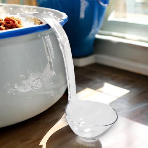 Clear Plastic Punch Bowl Ladle, 5 oz, 12-Inch Length - Set of 2