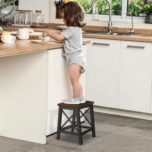 Wooden Step Stool for Adults and Kids, Non-Slip 500 lb Capacity Footstool