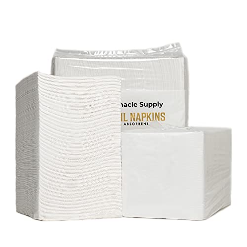500 Pack Disposable Cocktail Napkins - 3-Ply White Party & Event Beverage Napkins