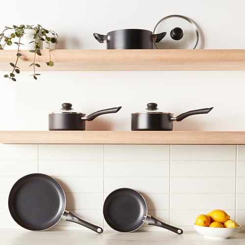 Ceramic Non-Stick 8-Piece Cookware Set - Pots and Pans with Lids, Black