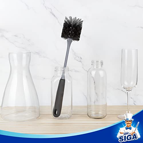 Long Handle Water Bottle Brush Cleaner Set, Non-Scratch Bristles - 2 Pack