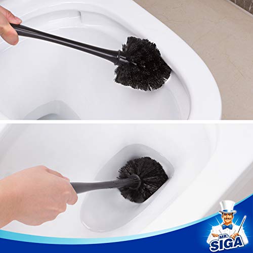 MR.SIGA Toilet Plunger and Bowl Brush Combo with Holder, Black