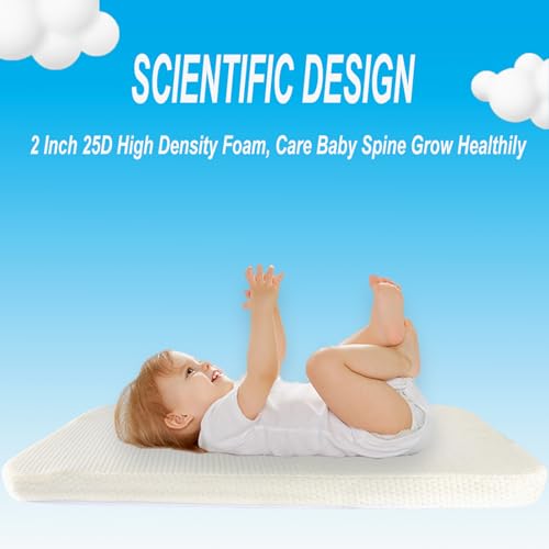 Breathable Baby Bassinet Mattress - 32x18x2 Inch High-Density Foam Pad
