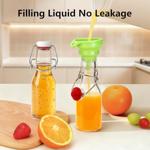 24 Pack 4oz Swing Top Glass Bottles with Lids Airtight Flip Top