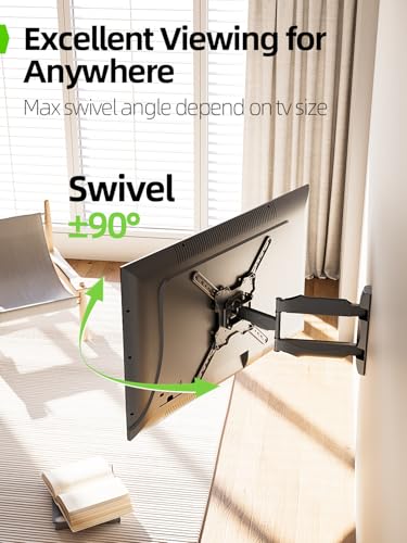 Full Motion TV Wall Mount Bracket for 26 to 60 Inch TVs, Swivel & Tilt