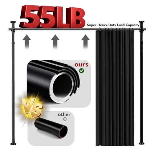 Room Divider Curtain Set with No-Drill Tension Rod, 100" x 84"