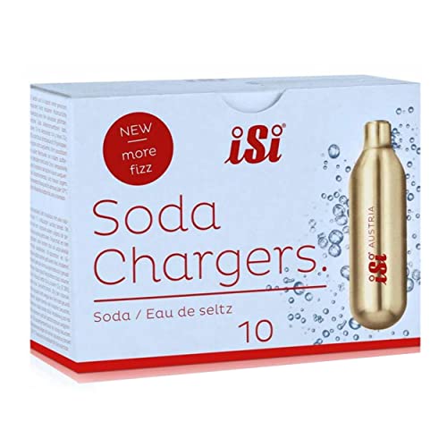 10 Boxes of 10 iSi North America 8.4g CO2 Soda Siphon Chargers for SodaMaker & Stainless Steel Siphon