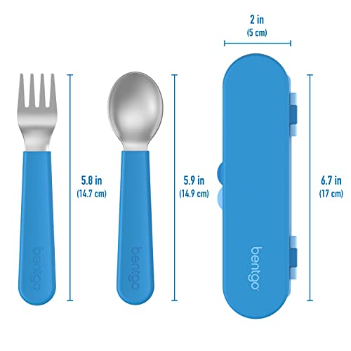 Bentgo Kids Stainless Steel Utensil Set with Storage Case - Blue
