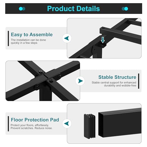 Heavy Duty Queen Bed Frame 14-Inch Metal Platform with Under Bed Storage
