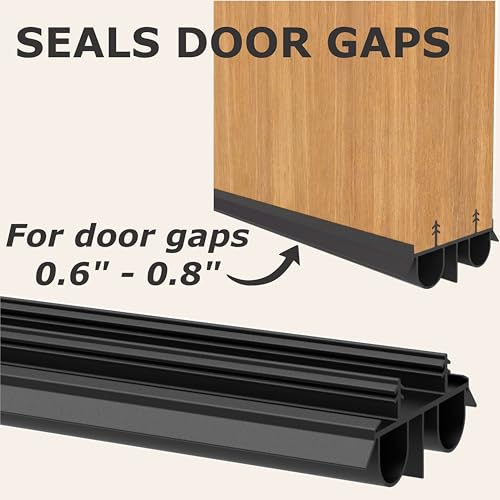 36-Inch Kerf Door Sweep [2 Pack] – Dual Air Tube & Vinyl Fin Weather Stripping