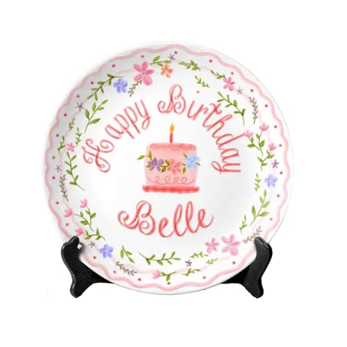 Personalized 8-Inch Ceramic Birthday Plate - Custom Commemorative Keepsake