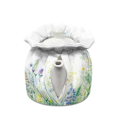 Floral Insulated Tea Cozy for 27-41 oz Teapots, Washable Thermal Kettle Cover