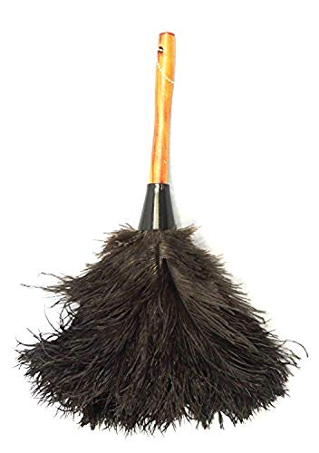 14-Inch Mini Ostrich Feather Duster - Soft Silky Natural Dust Cleaner