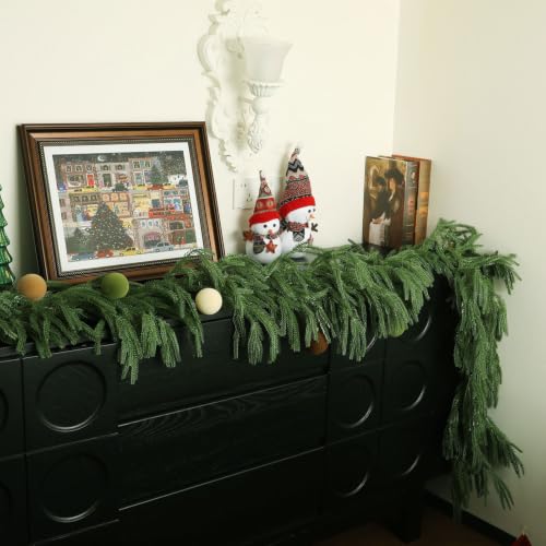 Tasruwat 9ft Norfolk Pine Garland - 2 Pack Extra Full Artificial Christmas Decor